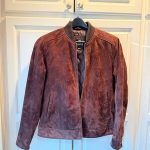 Men's Classic Brown Suede Bomber Jacket